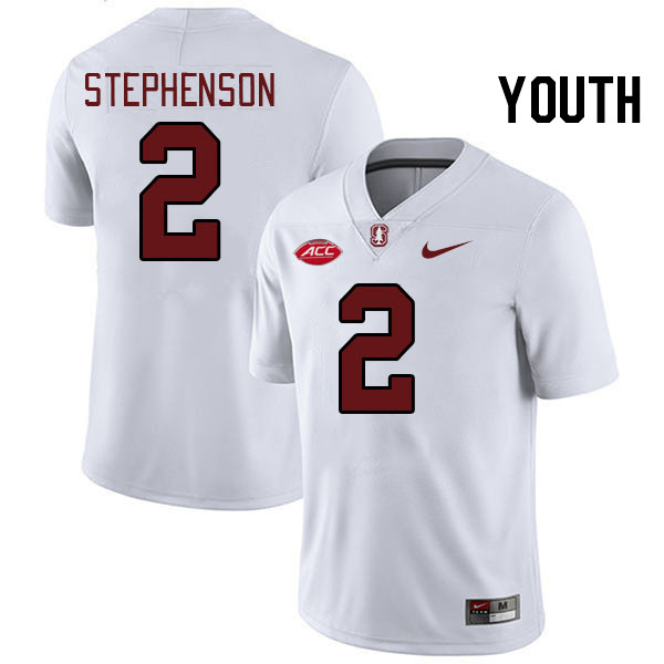 Youth #2 Dylan Stephenson Stanford Cardinal 2024 ACC Conference College Football Jerseys Stitched-Wh